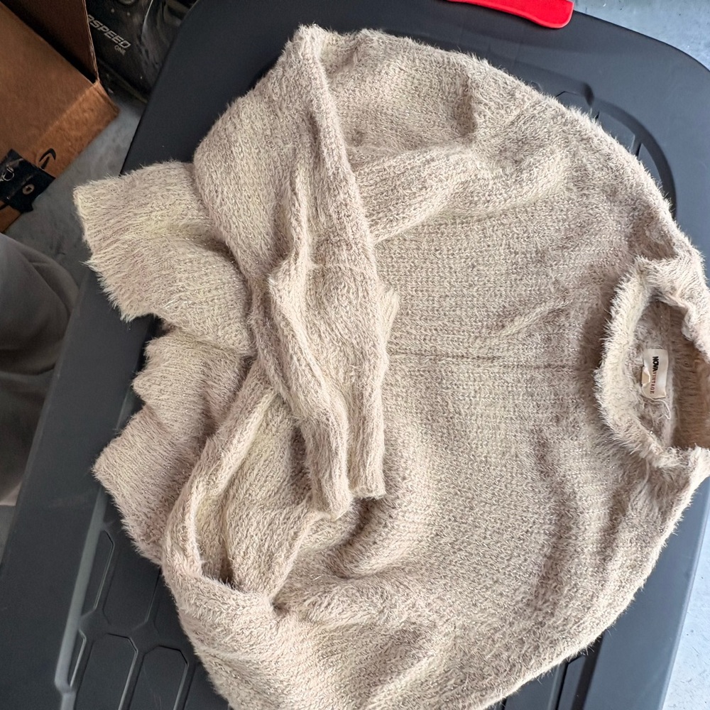 Fashion Nova Cream Cowl Neck Sweater Plush Warmth